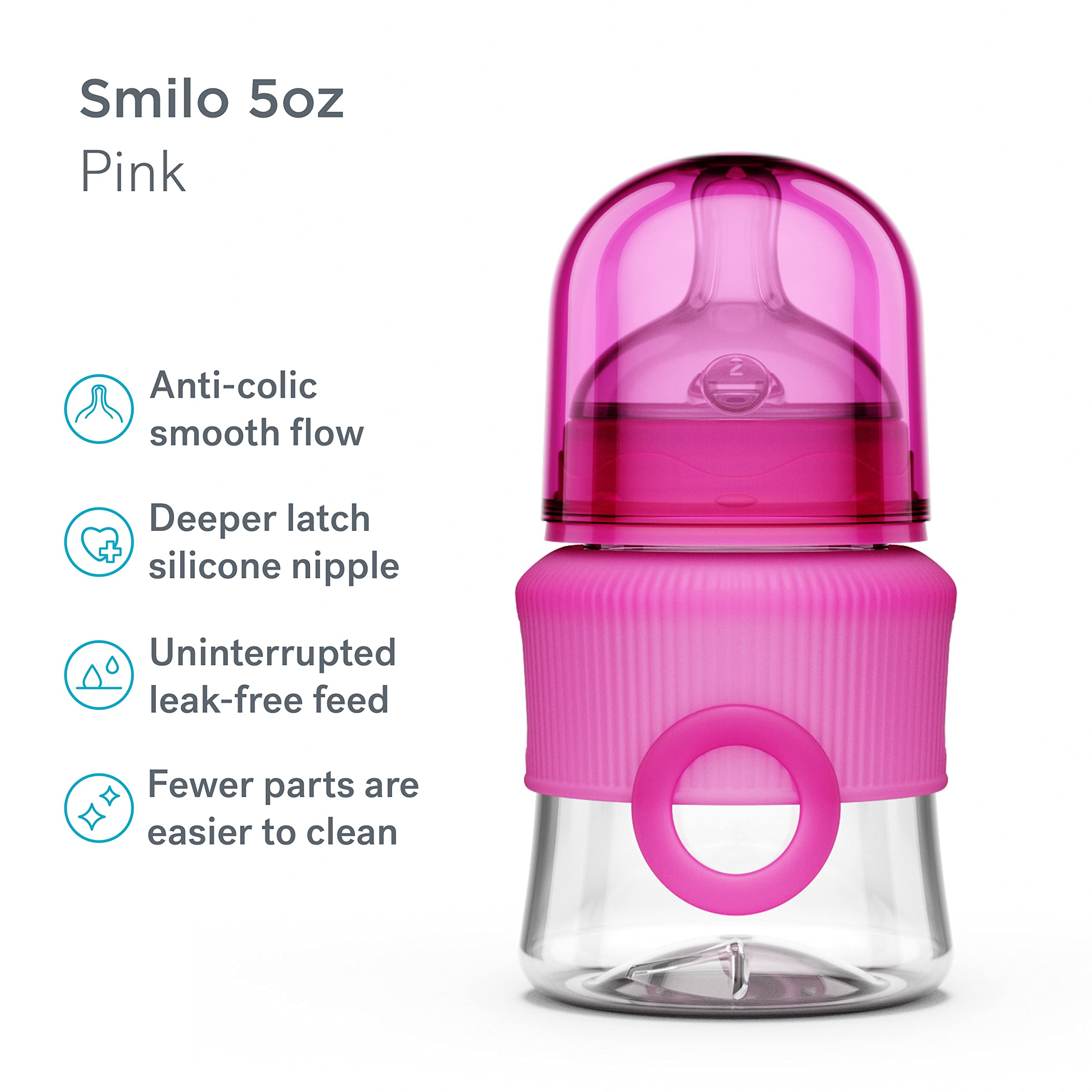Smilo anti colic nipple stage 0 designed for newborn comfort