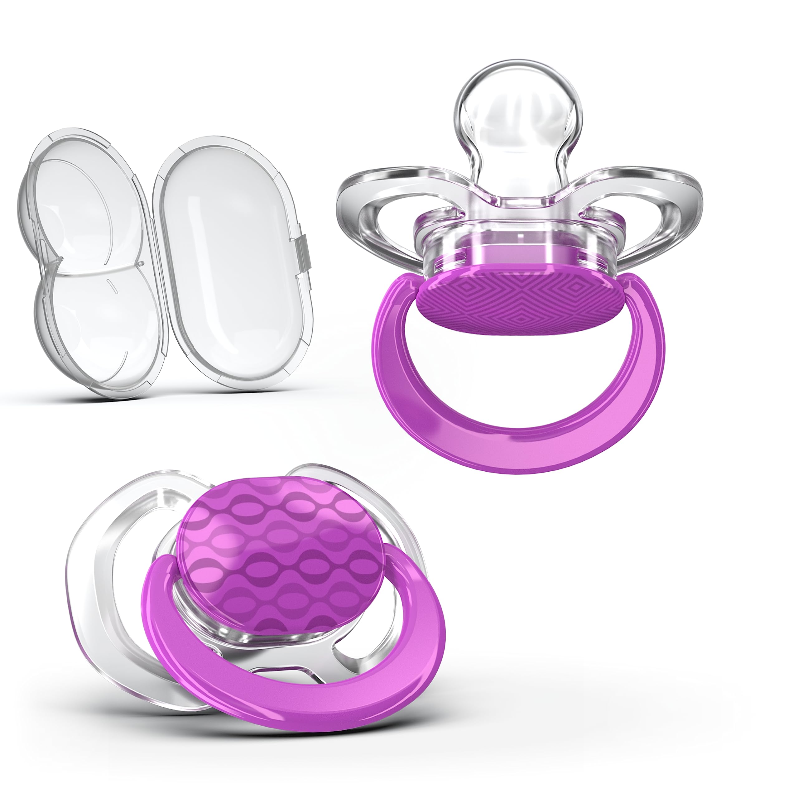 Smilo baby pacifier slimline nipple for a relaxed jaw position.