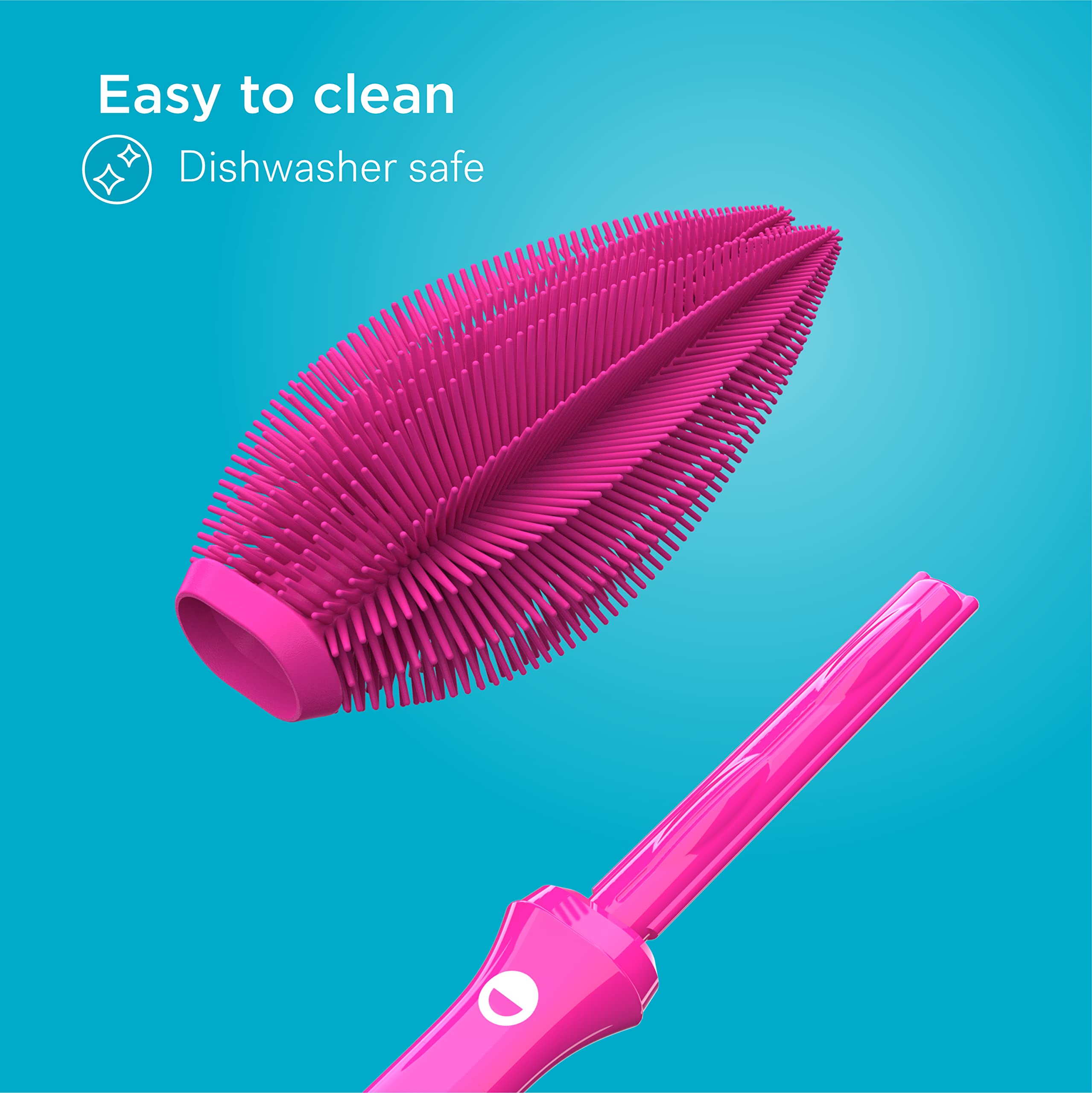 Smilo bottle brush is dishwasher safe for top-rack sanitizing