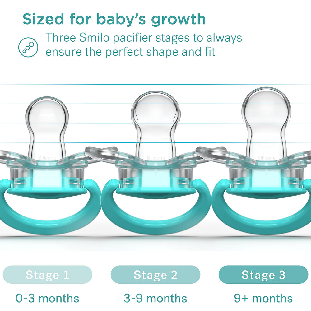 Smilo BPA-free silicone pacifier for gentle soothing.
