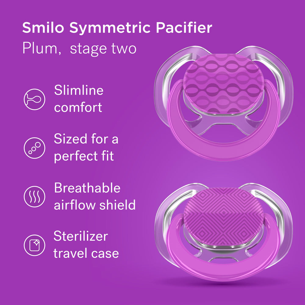 Smilo pacifier shield with ventilation for skin comfort.