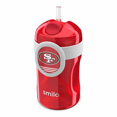Smilo Straw Cup with San Francisco 49ers licensed badge supports fun, on-the-go sipping