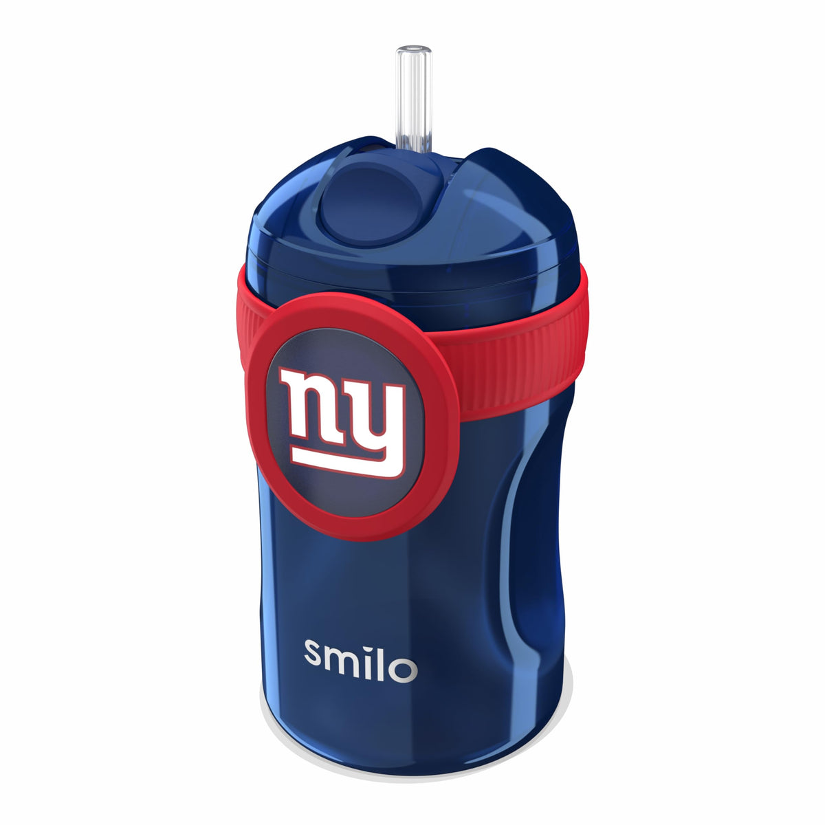 Smilo straw cup with Giants logo close-up, ideal for team pride during meals.