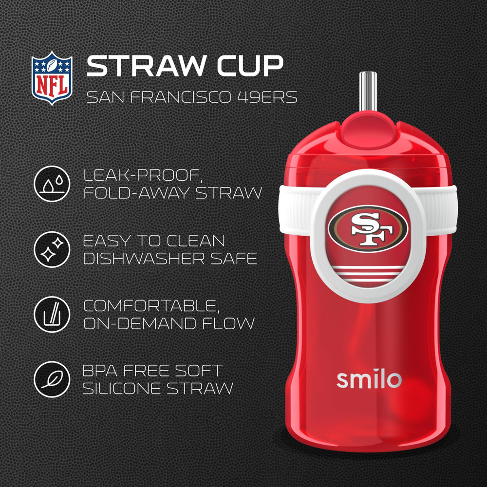 Smilo Straw Cup displaying spill-proof lid during travel
