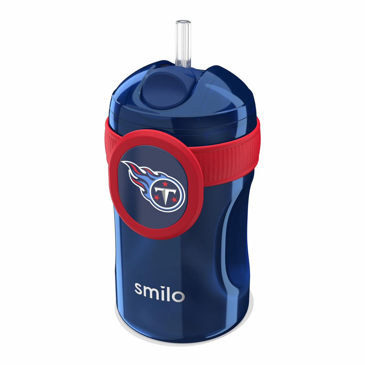 Smilo Straw Cup Titans logo image shows team pride during mealtime and on-the-go sipping.