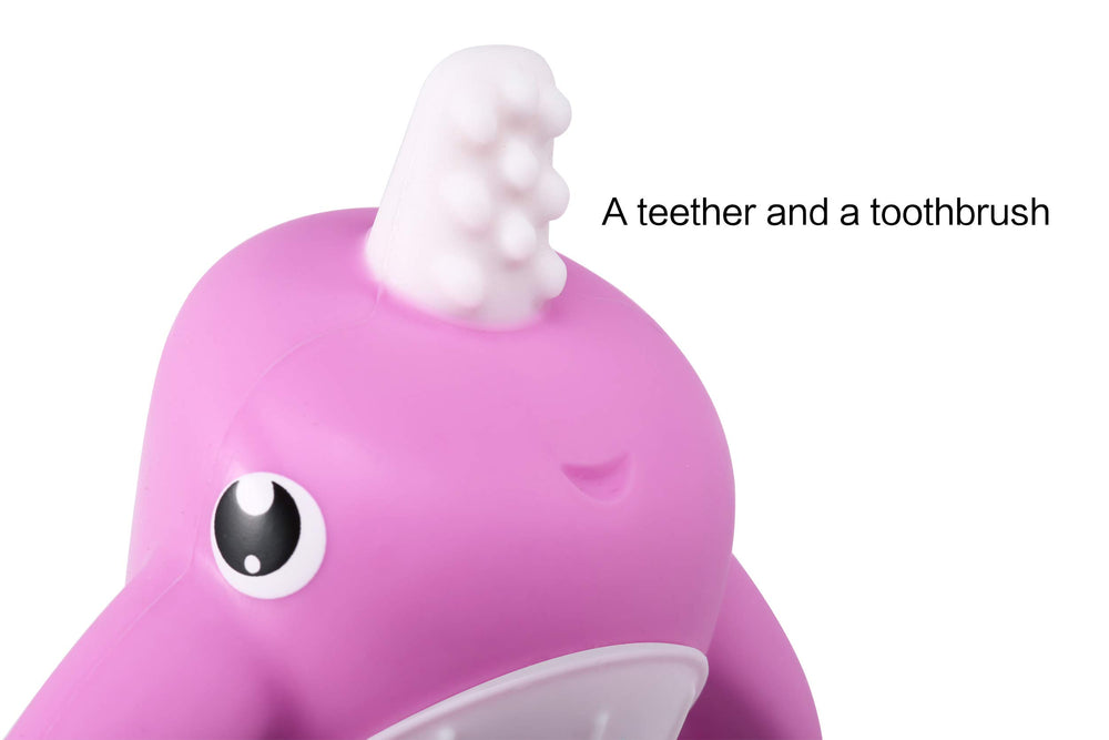 Smily Mia Narwhal bath toy sprays water from its blowhole.