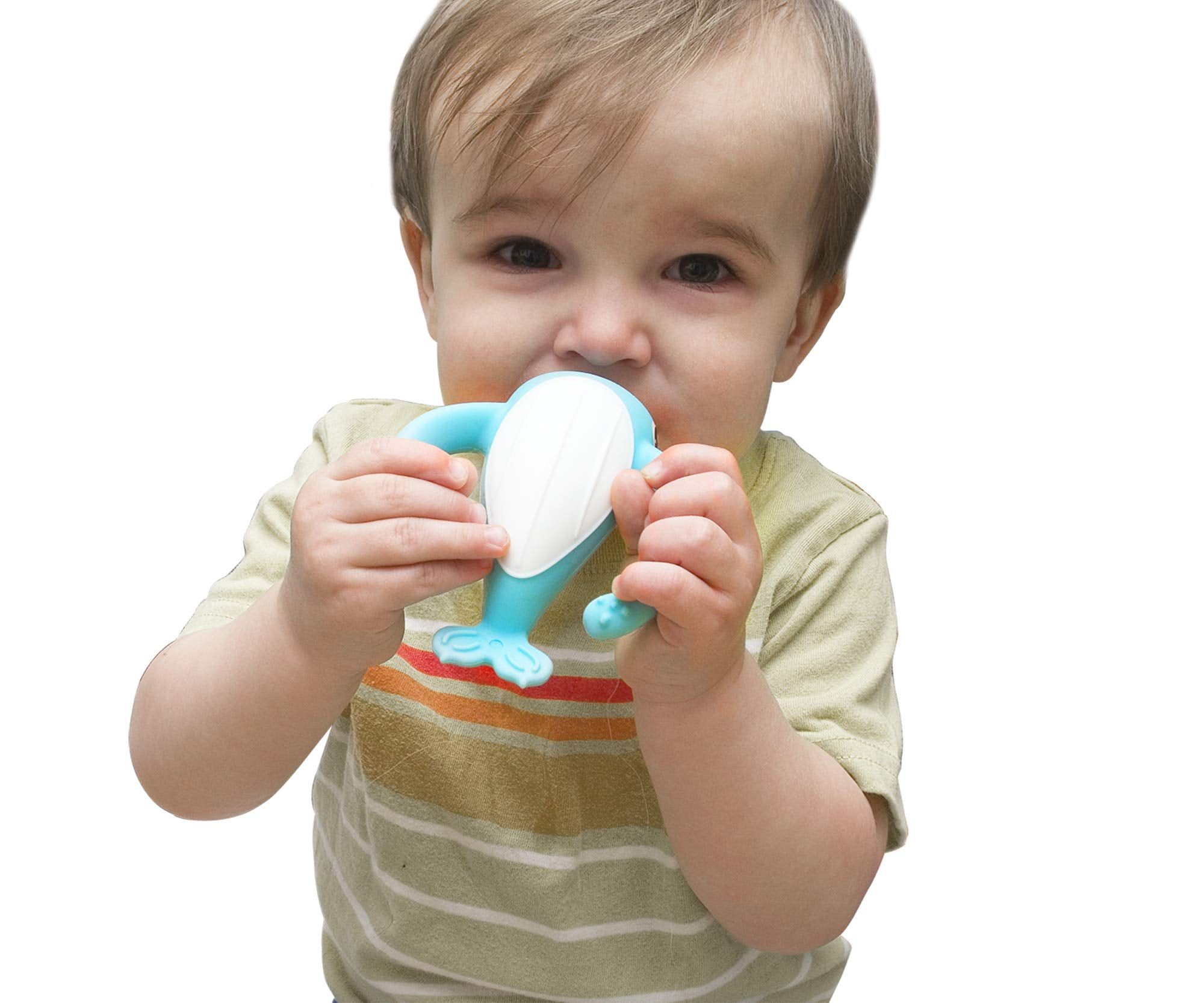Smily Mia Narwhal push-pop stomach for fine motor play.