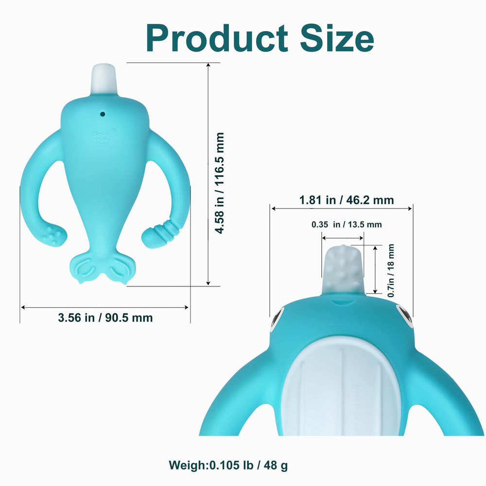 Smily Mia Narwhal teether back gums for balanced gum comfort