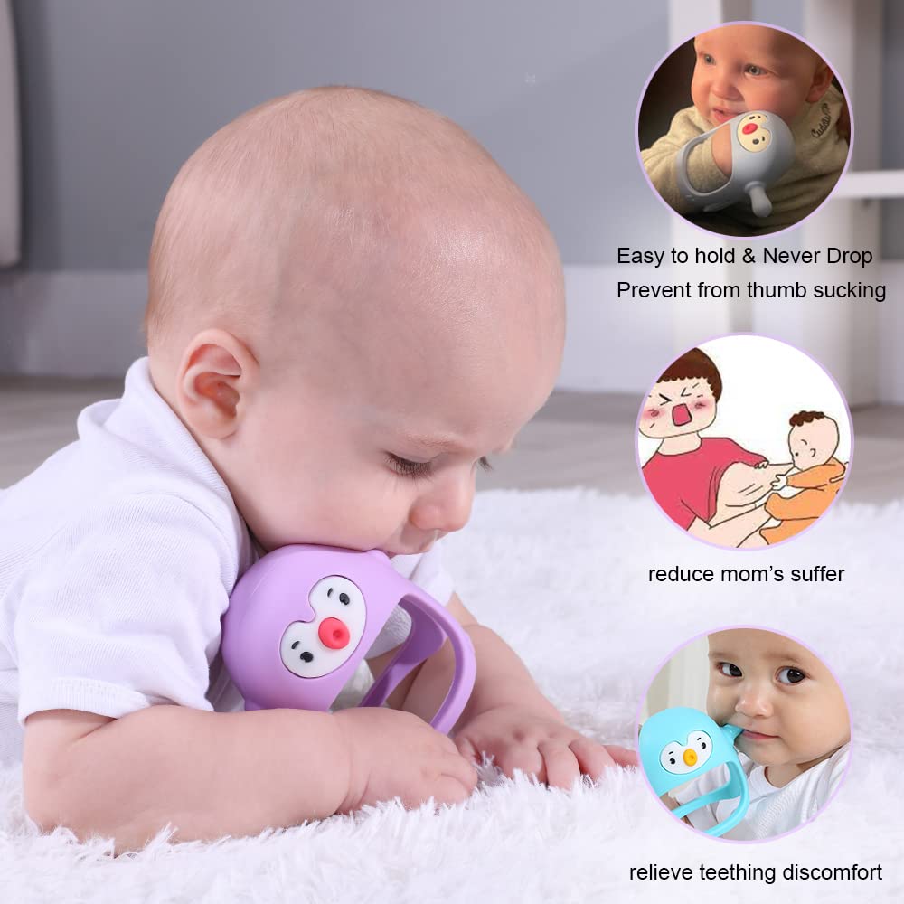Smily Mia Penguin Teether can be frozen for extra soothing relief.
