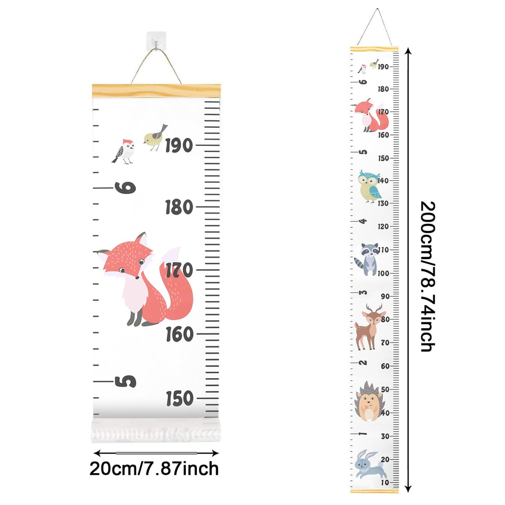 Smlper height ruler with wooden frame offers a sturdy height tracking display for kids.