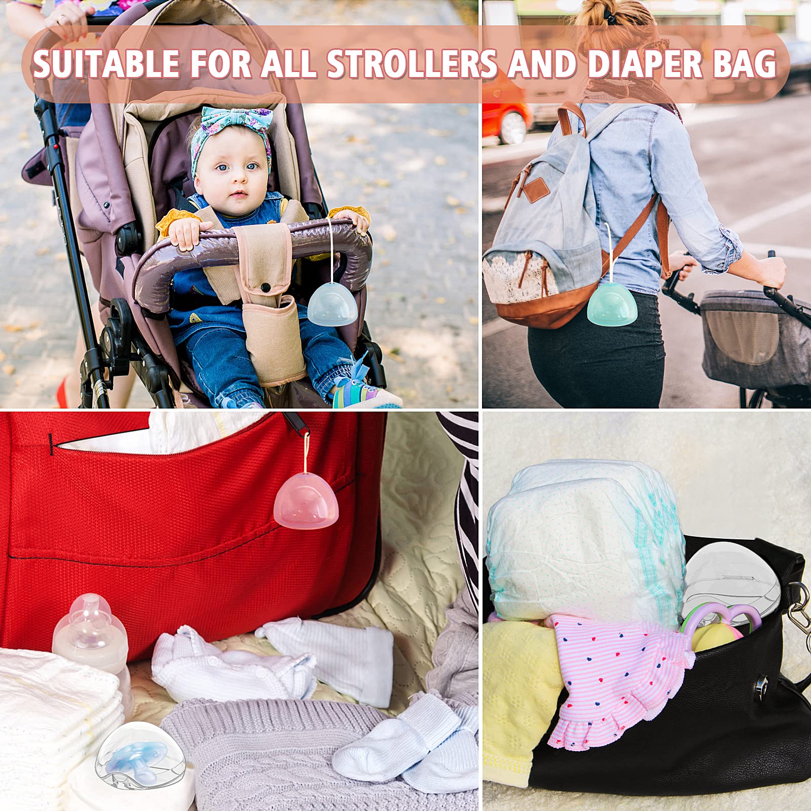 Smlpuame case clips to strollers or bags for quick access.