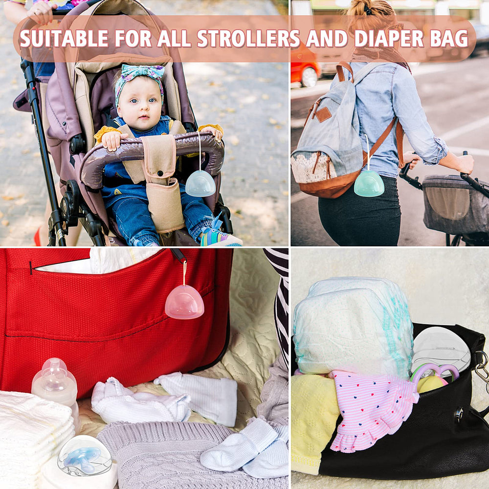 Smlpuame case clips to strollers or bags for quick access.