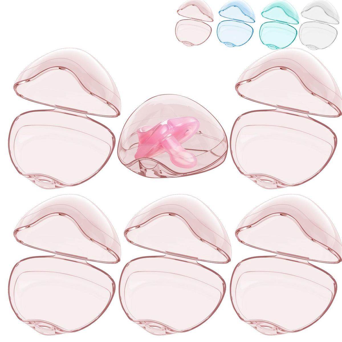 Smlpuame pacifier case with transparent container keeps pacifiers clean and accessible
