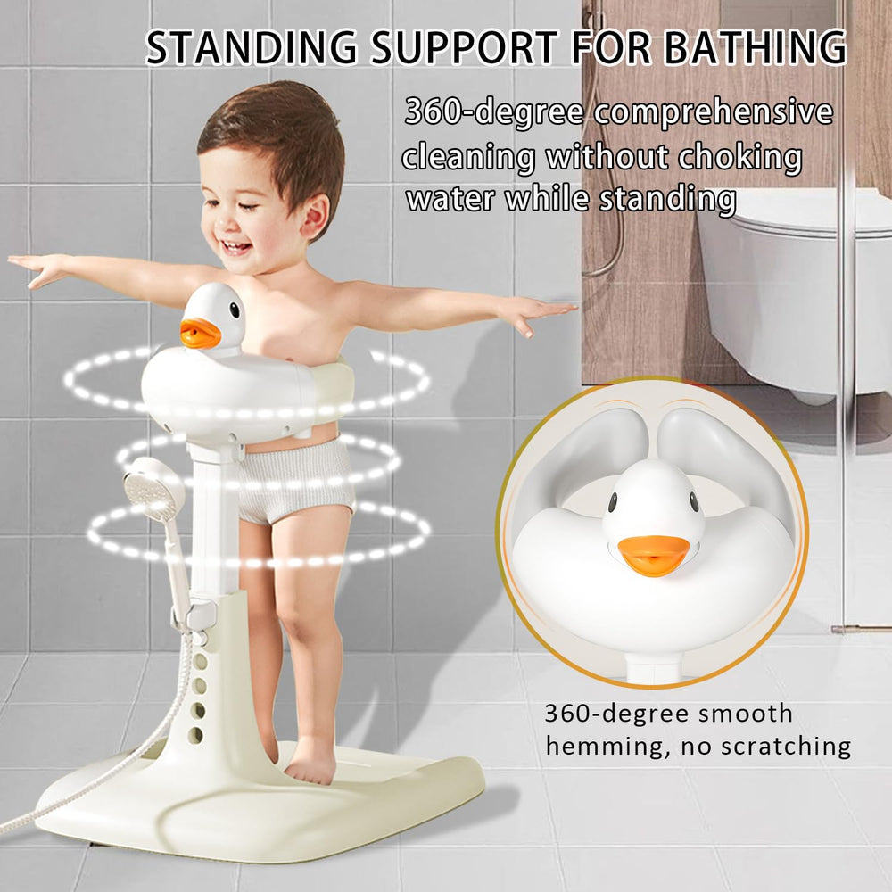 SMLXLXX anti-slip base keeps the bath stand steady during diaper changes and baths.