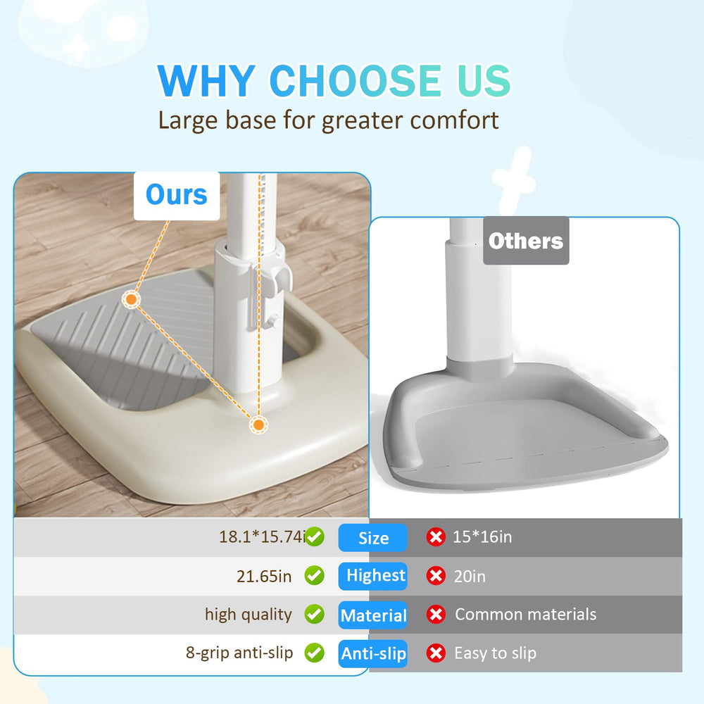 SMLXLXX includes small stool and shower stand for easier bathing.