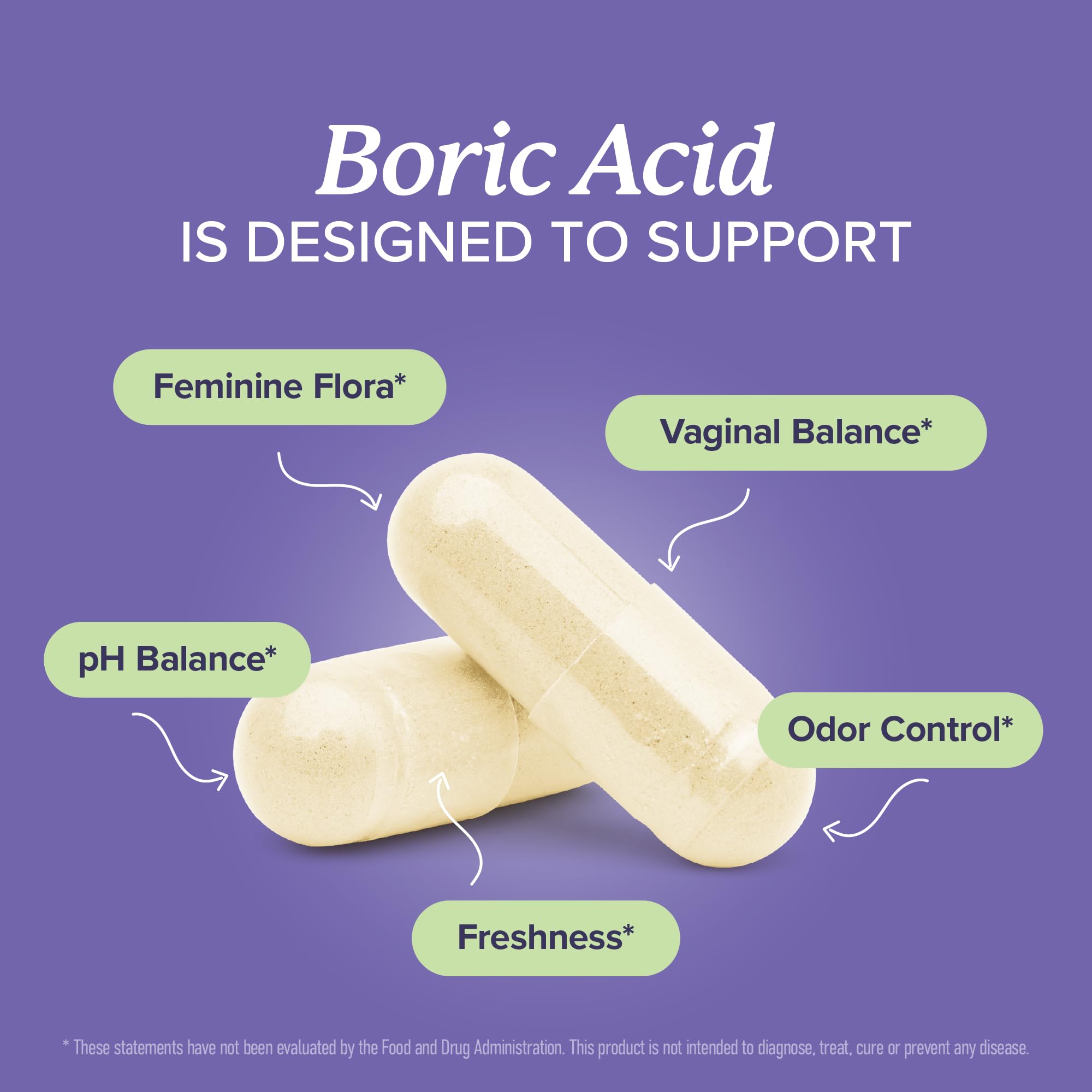 Close-up of SMNutrition boric acid suppositories 600mg bottle.