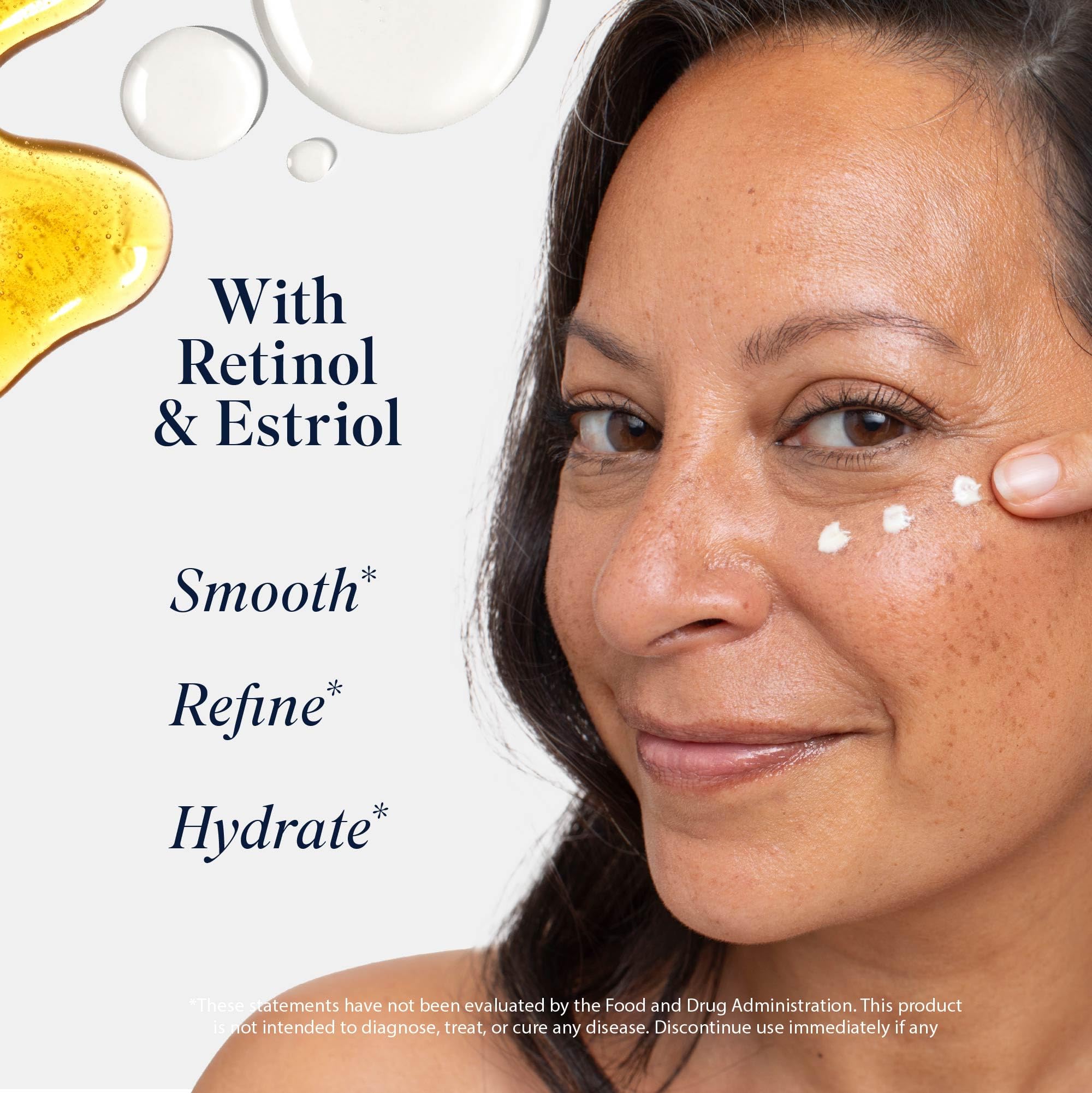 SMNutrition Estro-Life ingredients reveal estriol and vitamin A for skin texture.