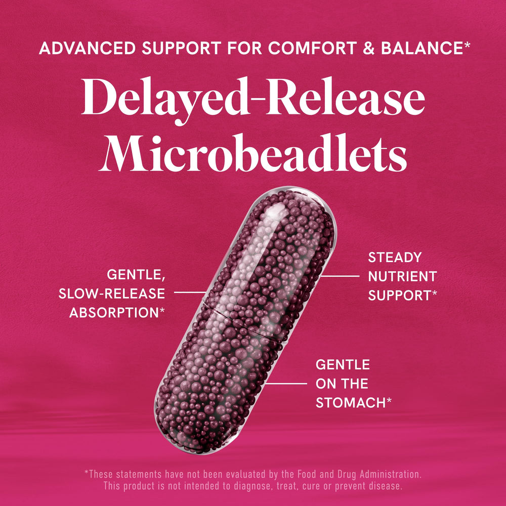 SMNutrition Beadlets Dong Quai visual indicating menopause-related relief.