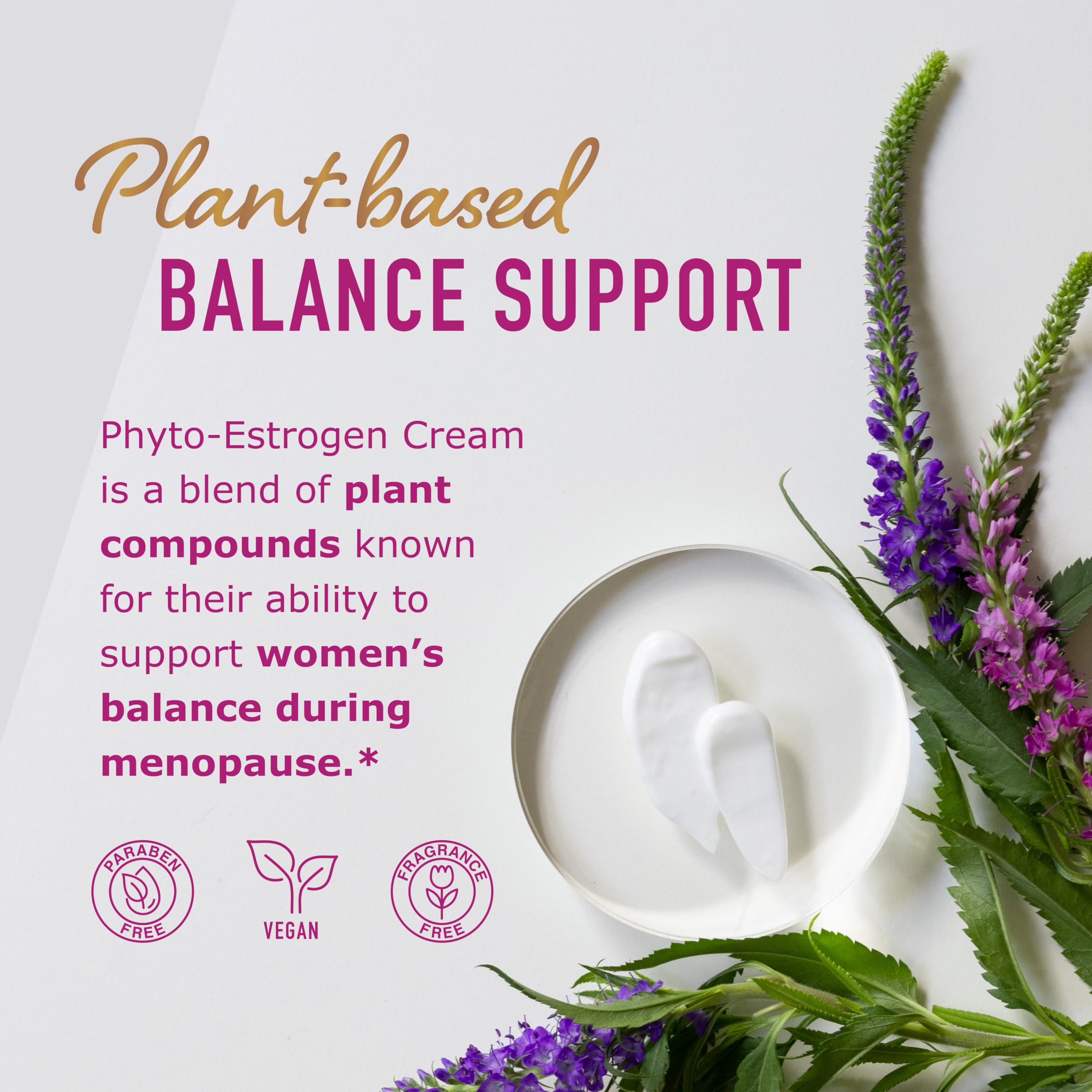SMNutrition Phyto Estrogen Cream bottle highlights black cohosh and dong quai ingredients