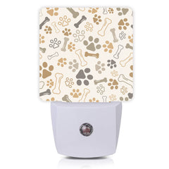 Smoaffly paw print bones night light plug-in provides gentle hallway guidance