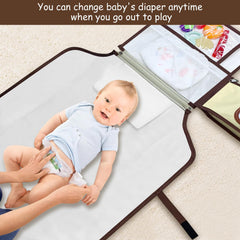 Smof changing pad features widened diaper area for baby comfort.