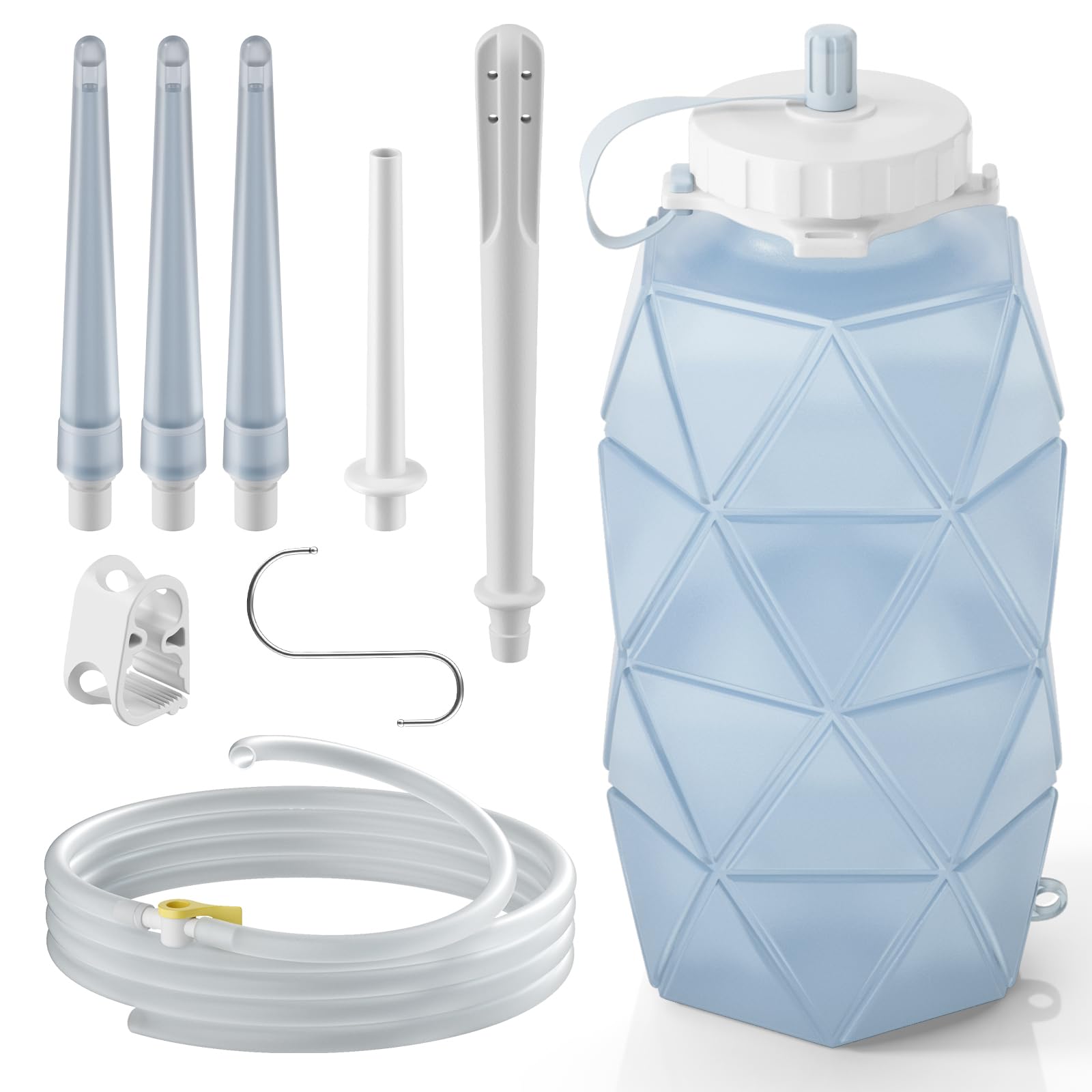 Smokitcen collapsible enema bag bottle with flexible hose for comfortable at-home cleansing
