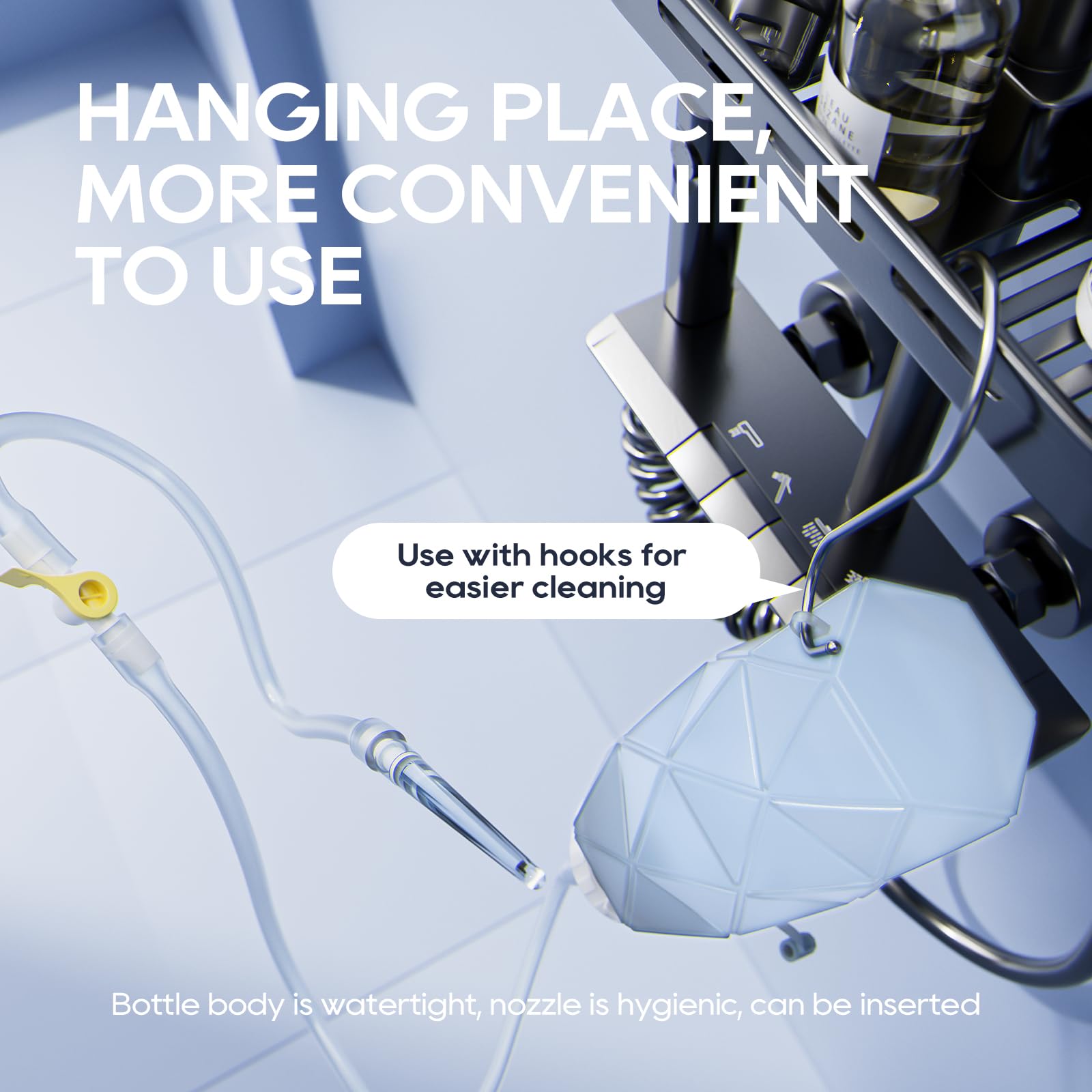 Smokitcen metal hang hook keeps the kit accessible in your bathroom