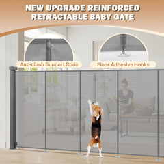 SMONTER retractable gate showing an 118 inch span on a stairway.