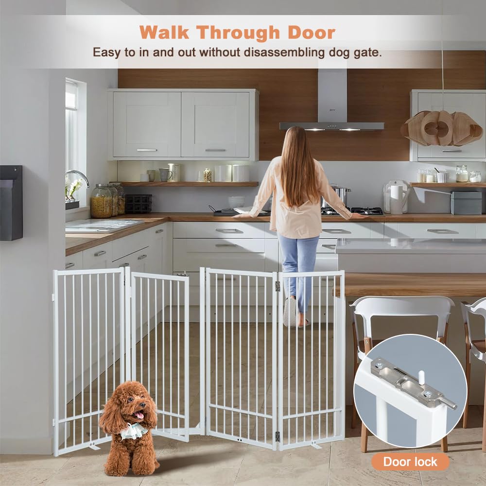 SMONTER 80.5 inch wide gate fits broad spaces with a clear viewing height.