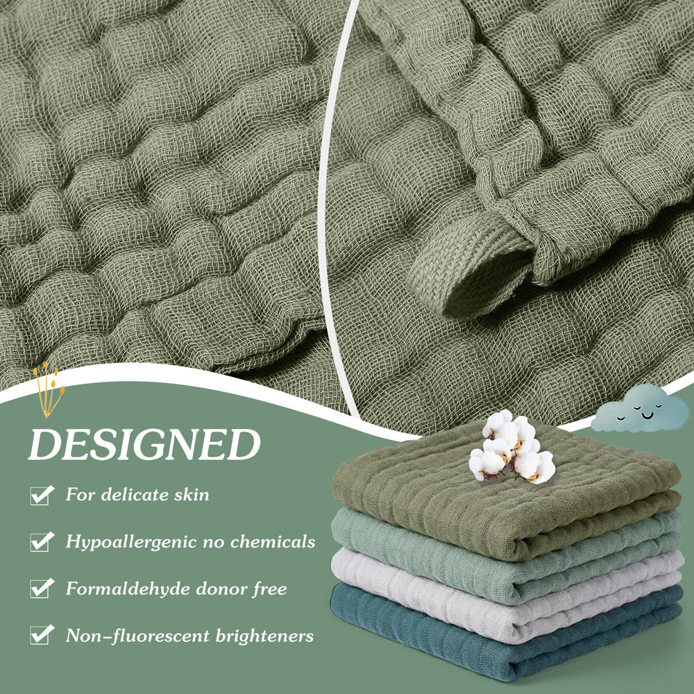 SmoothNovelty 6-layer cotton washcloths showing softness and absorbency