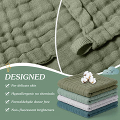 SmoothNovelty 6-layer cotton washcloths showing softness and absorbency
