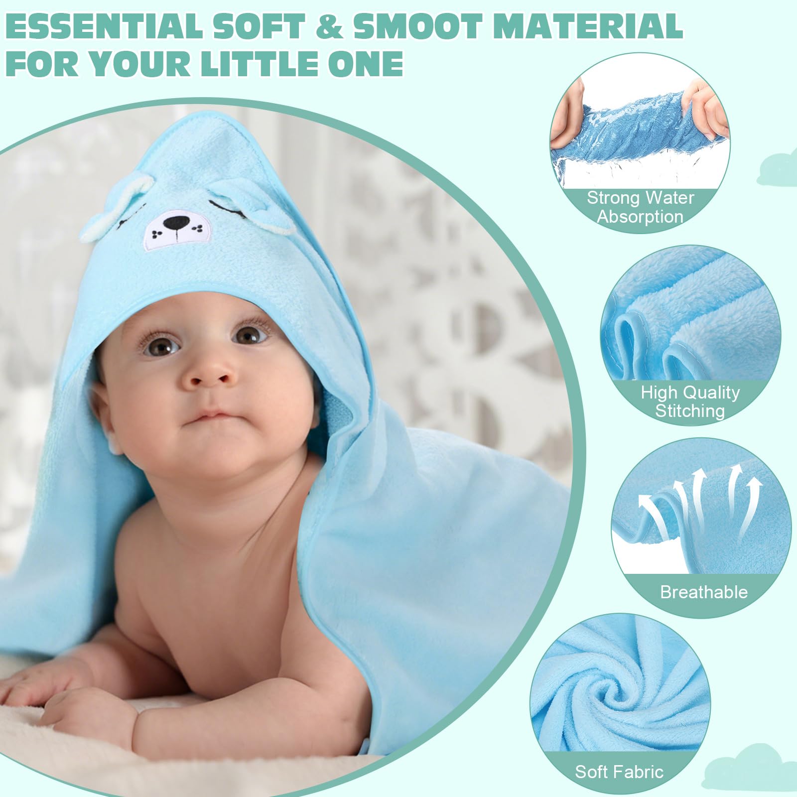 SmoothNovelty dinosaur hooded towel, absorbent fabric for quick drying after bath.