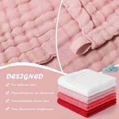 SmoothNovelty muslin washcloth close-up shows soft, 6-layer cotton for delicate skin.