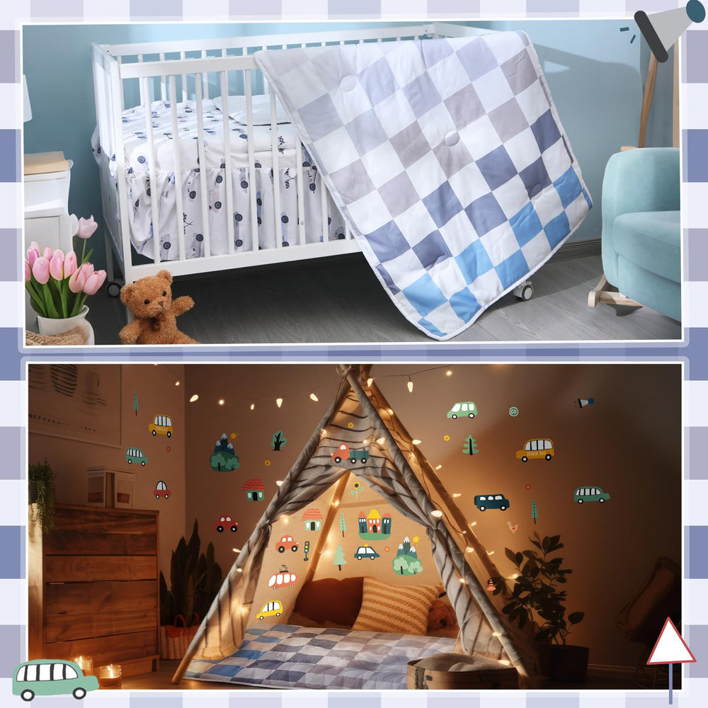 SmoothNovelty nursery decor pack harmonizes colors for a coordinated space.