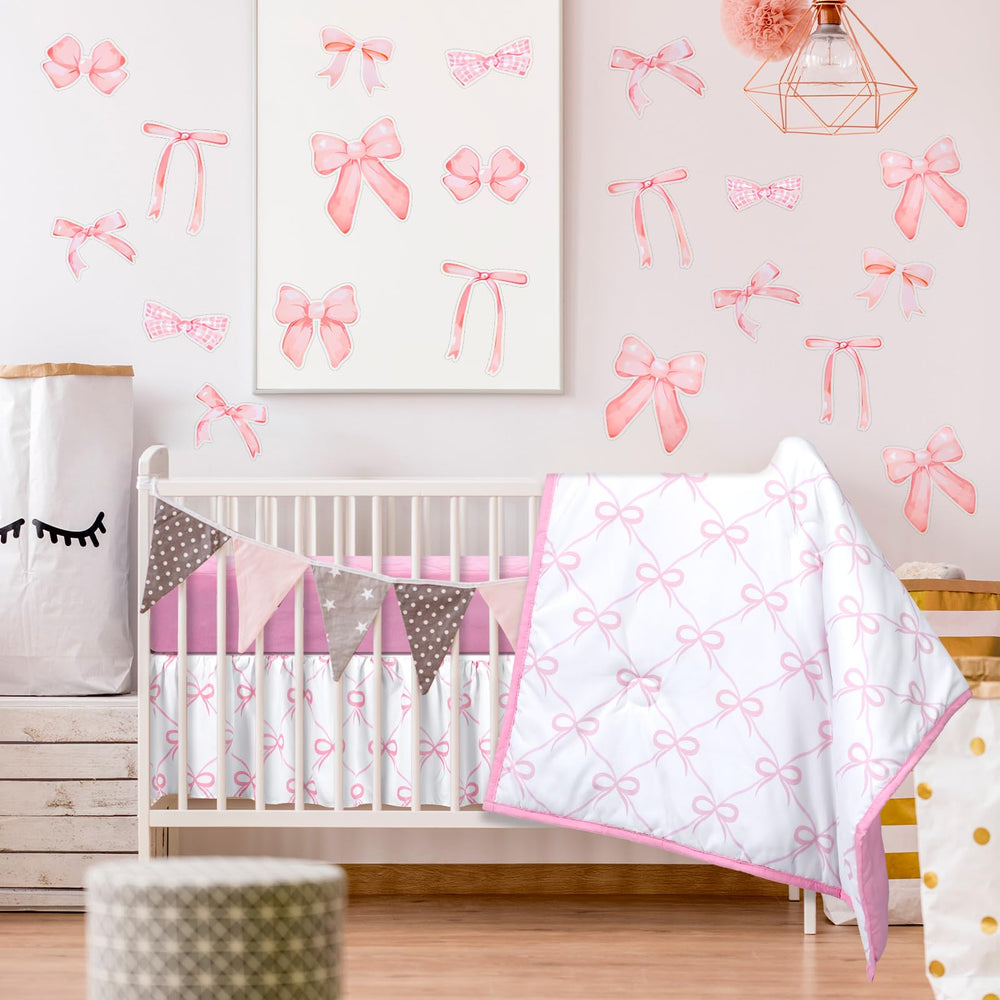 SmoothNovelty pink bow diaper pad cover keeps changing surfaces clean and comfortable