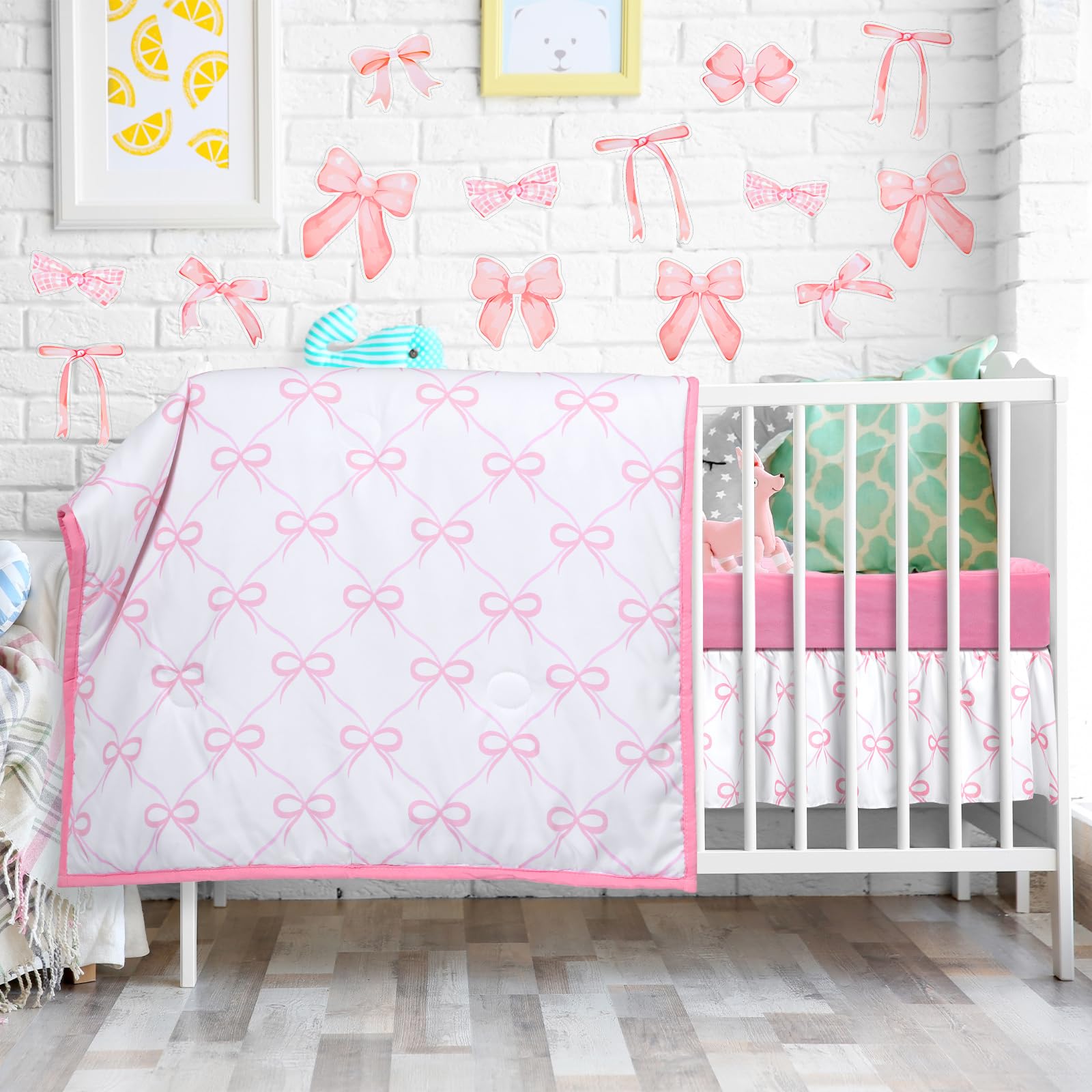 SmoothNovelty pink bow wall stickers add charming nursery décor