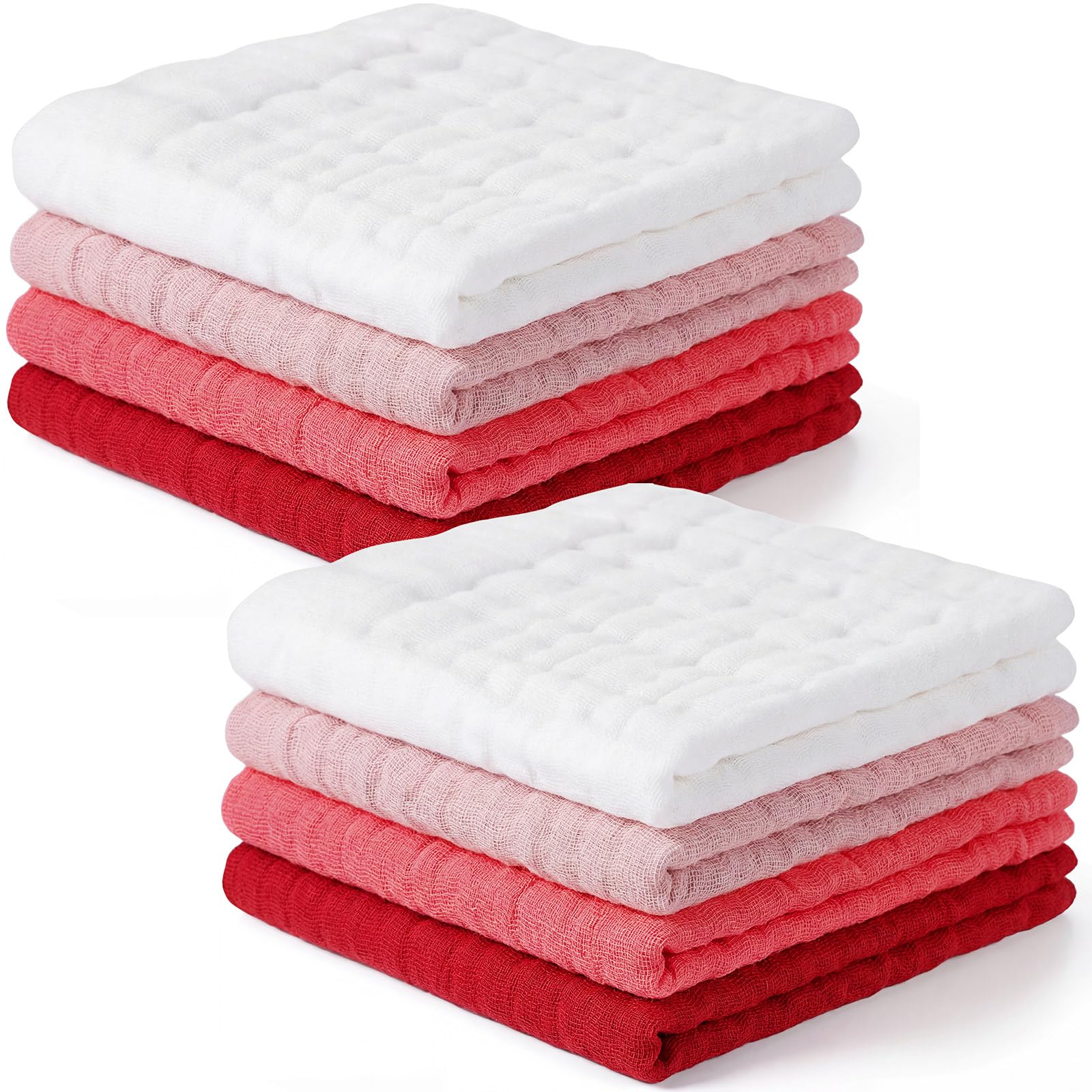 SmoothNovelty rose-red washcloth from four-color set adds variety to baby routines.