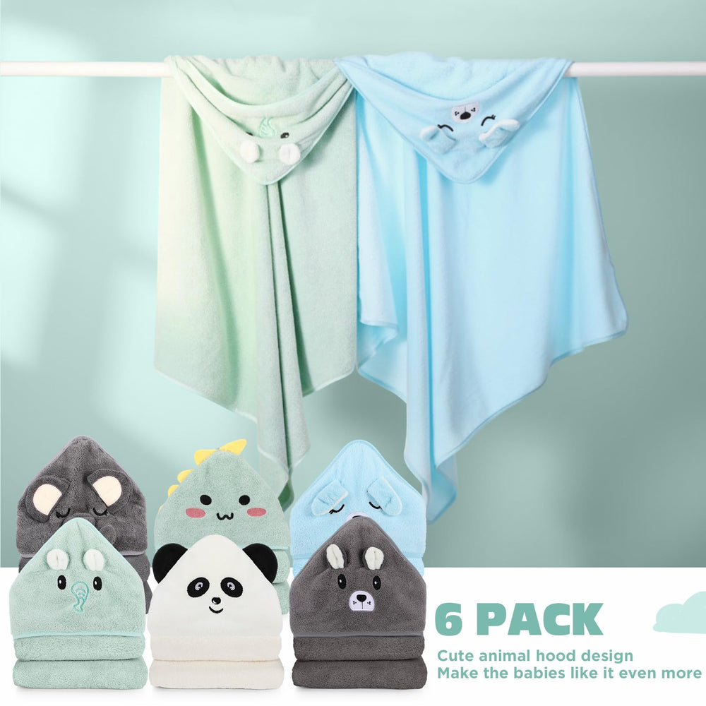 SmoothNovelty six-pack baby towels, colorful set offers variety and convenience.