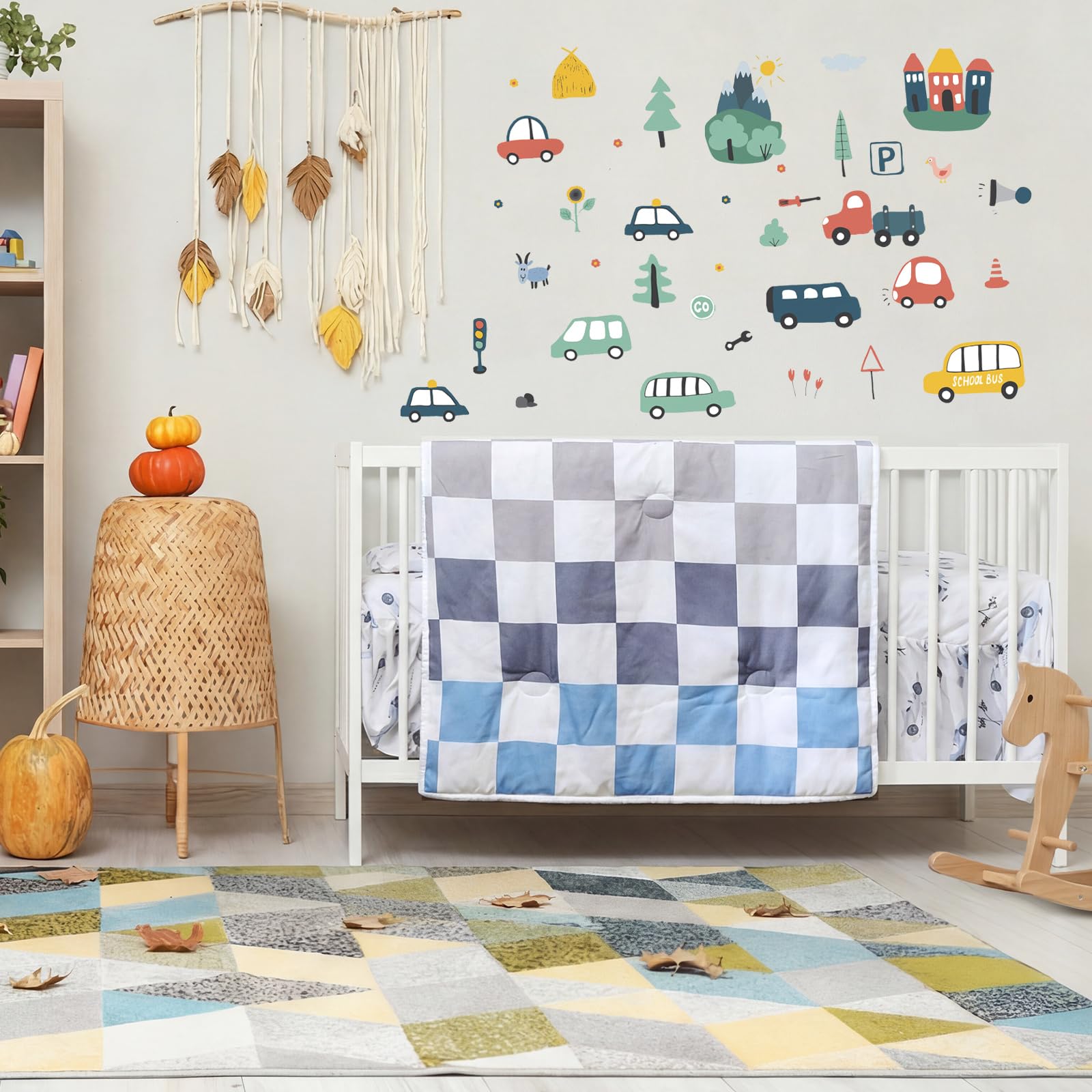 SmoothNovelty wall stickers race theme brighten nursery walls.