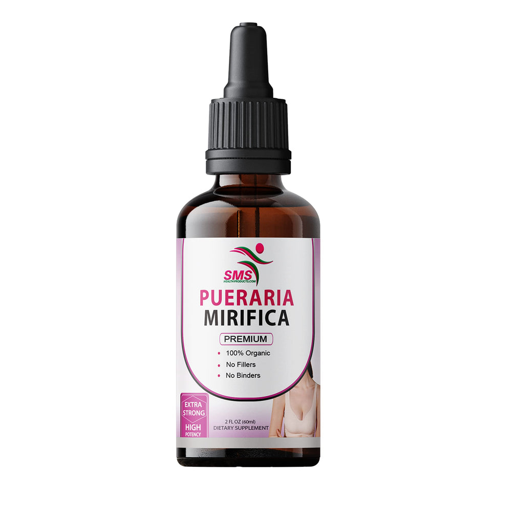 SMSHealthProducts Pueraria Mirifica Drops close-up—alcohol-free tincture with pure extraction.