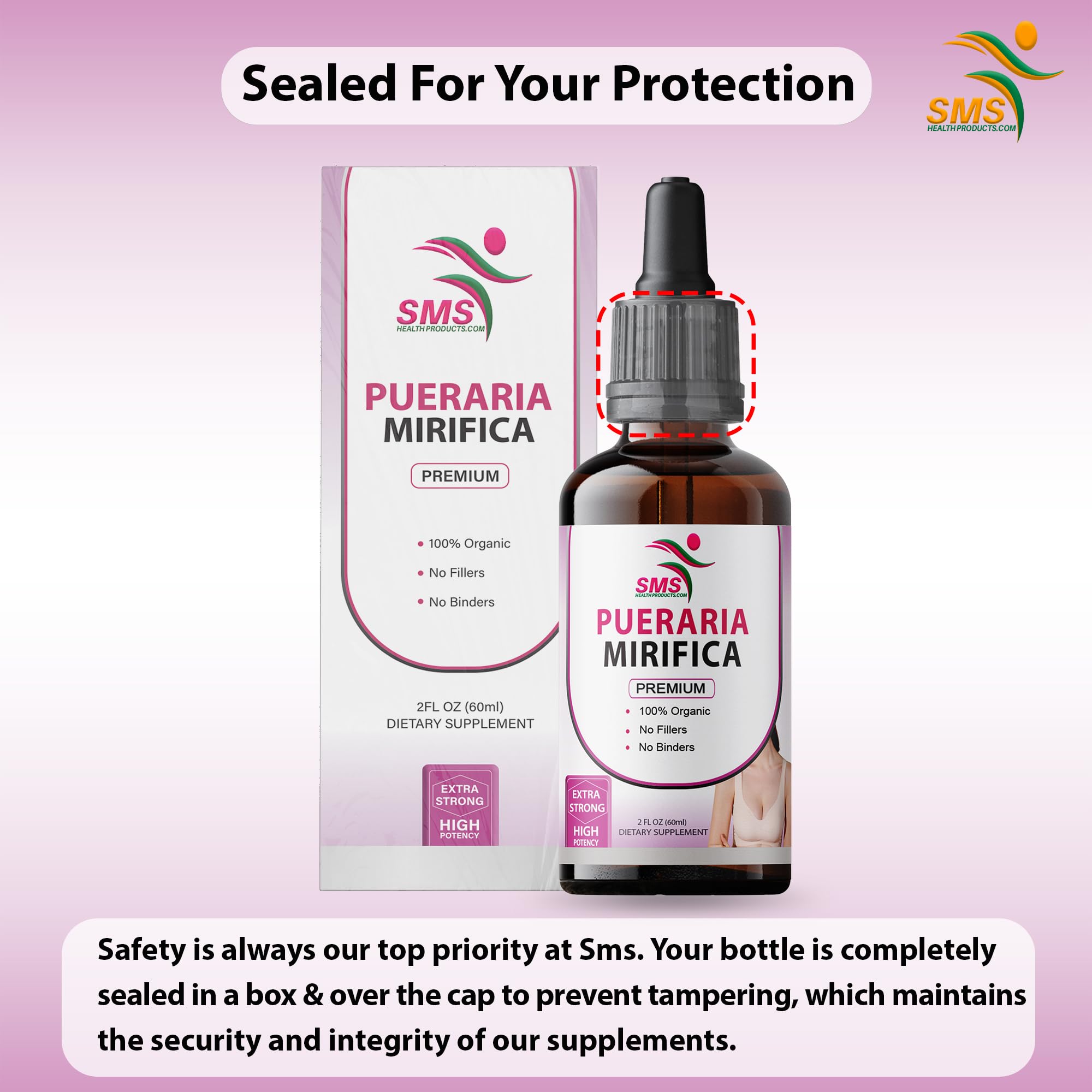 SMSHealthProducts Pueraria Mirifica Drops ingredients—organic herbs for balanced daily routine.
