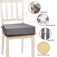 SMZCTYI booster seat with safety belts secures child at meals