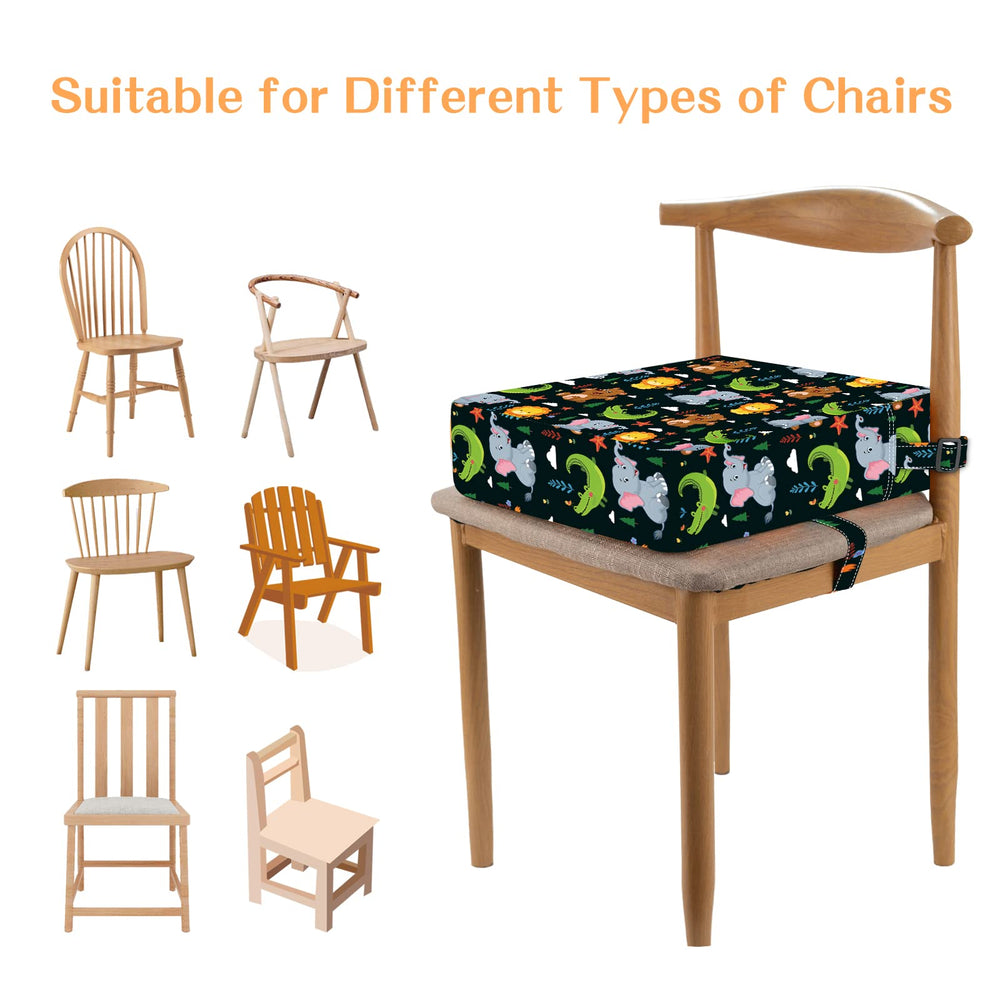 SMZCTYI animal-pattern booster seat engages kids during meals