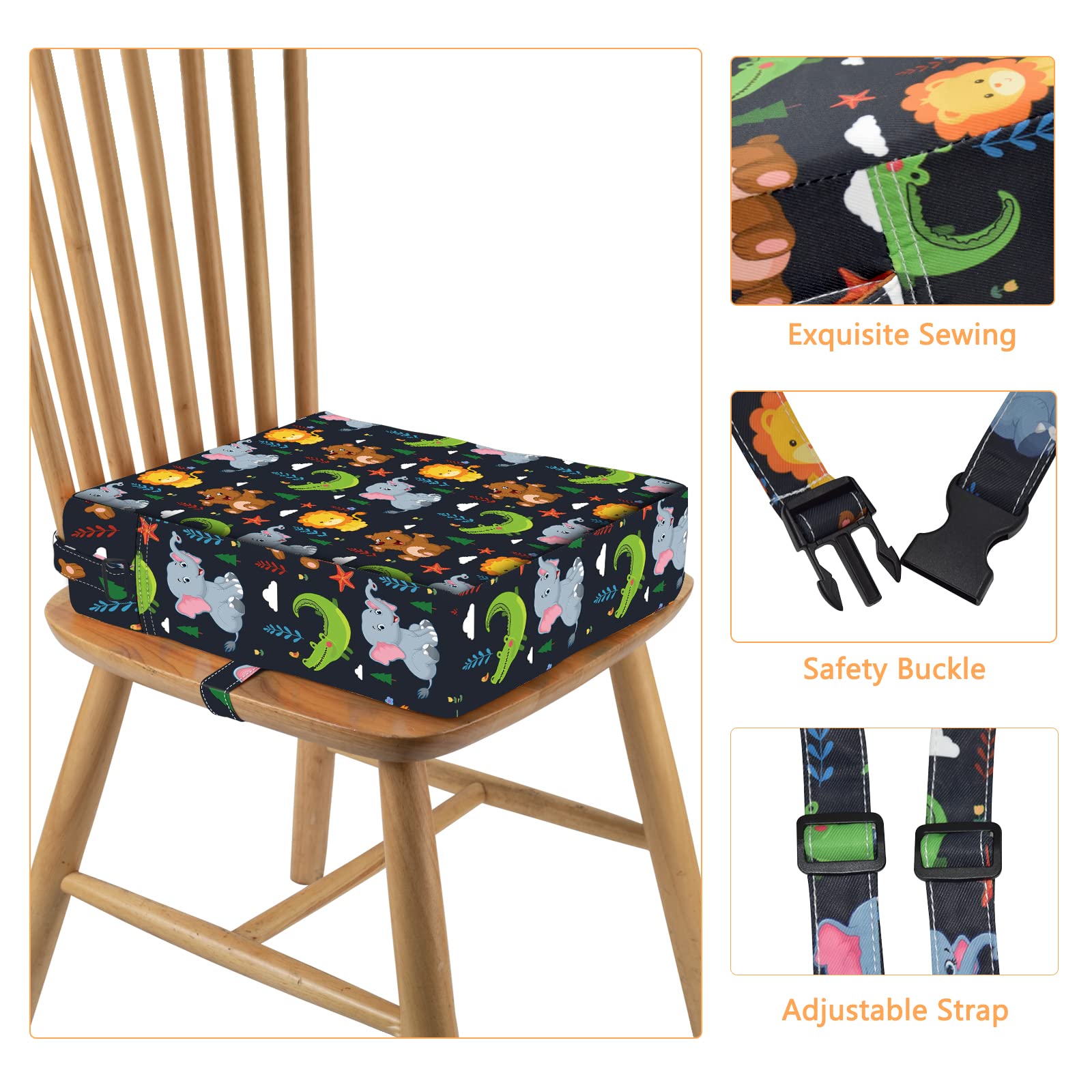 SMZCTYI booster seat with two safety belts for secure chair attachment