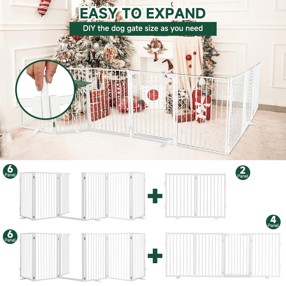 Snagle Paw 120-inch wide, white six-panel gate suitable for wide openings