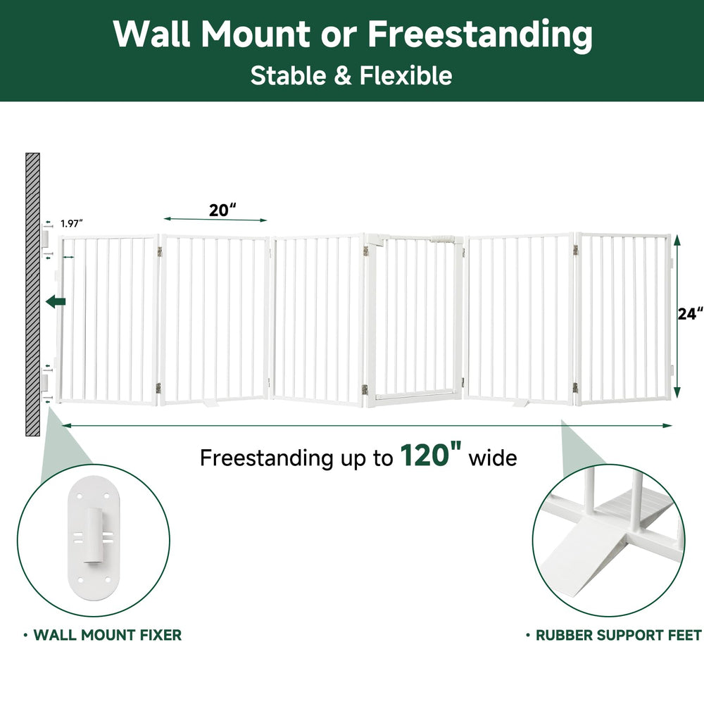 Snagle Paw gate with 360-degree hinges for easy folding and storage