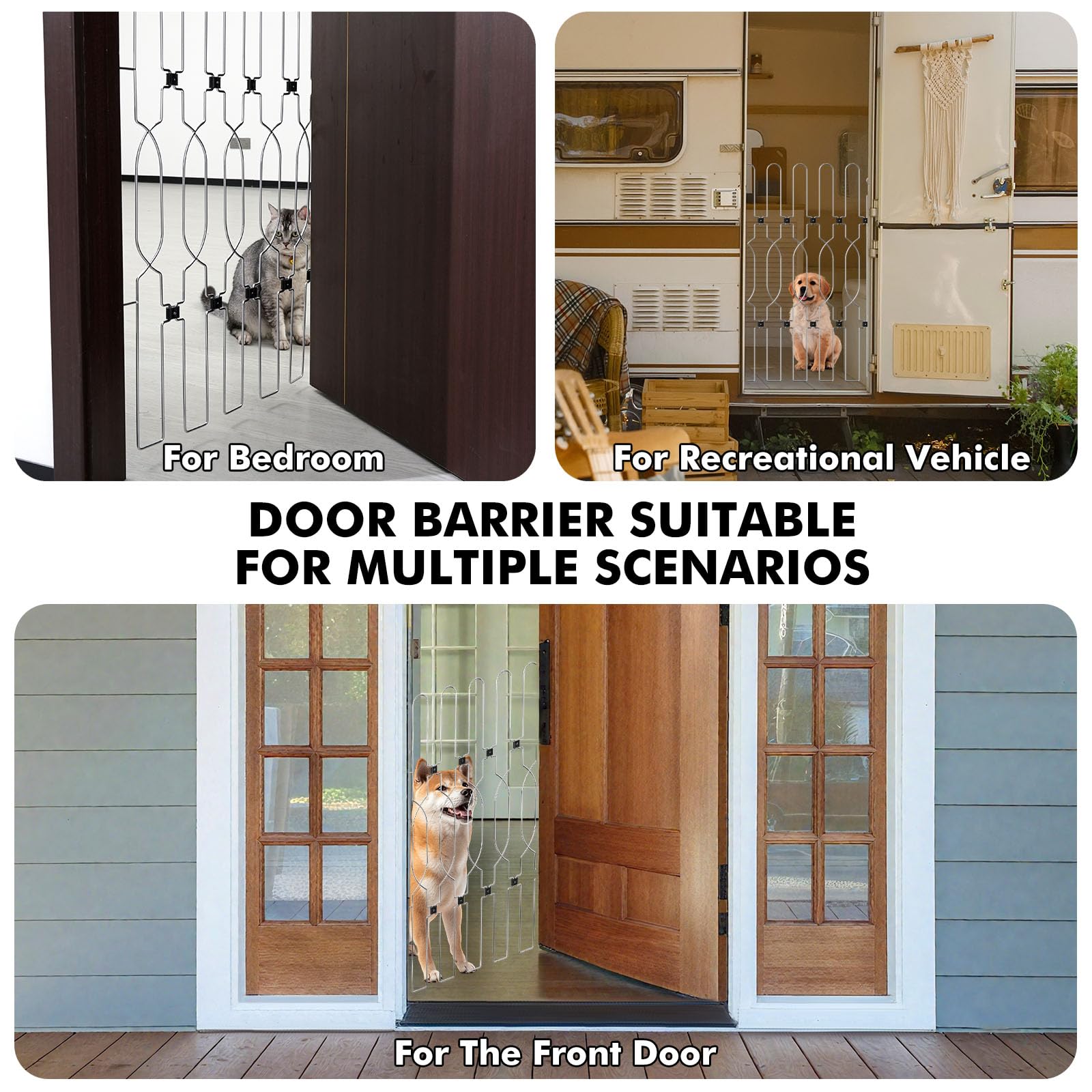 Snagle Paw wide-hole anchors provide stable door attachment.