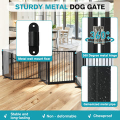 Snagle Paw gate with support feet on wood floor demonstrates stability and safety.