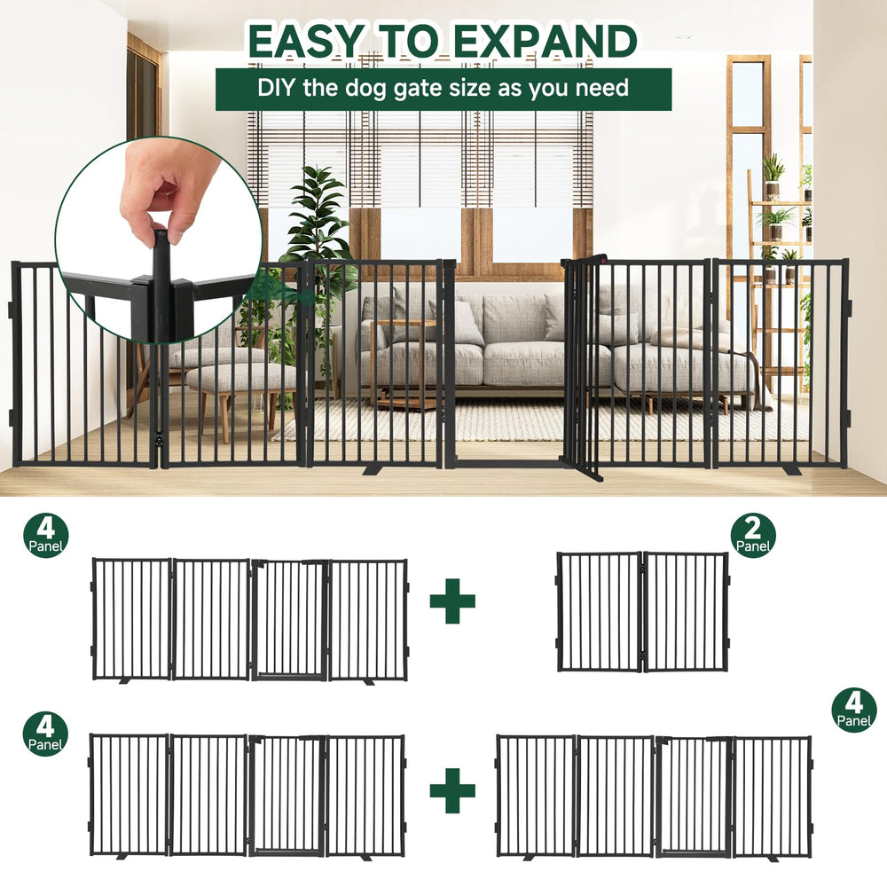 Snagle Paw four‑panel gate in use, separating a living area from a pet space.