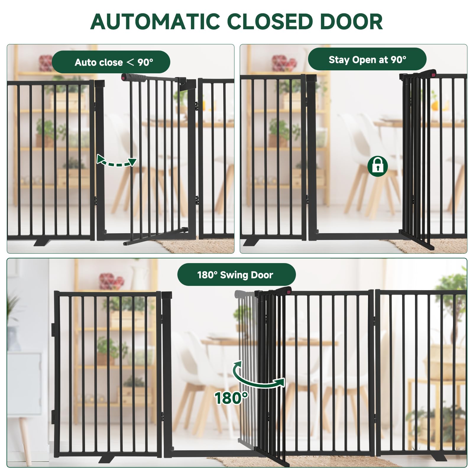 Snagle Paw gate with wall anchors shows additional security on walls.